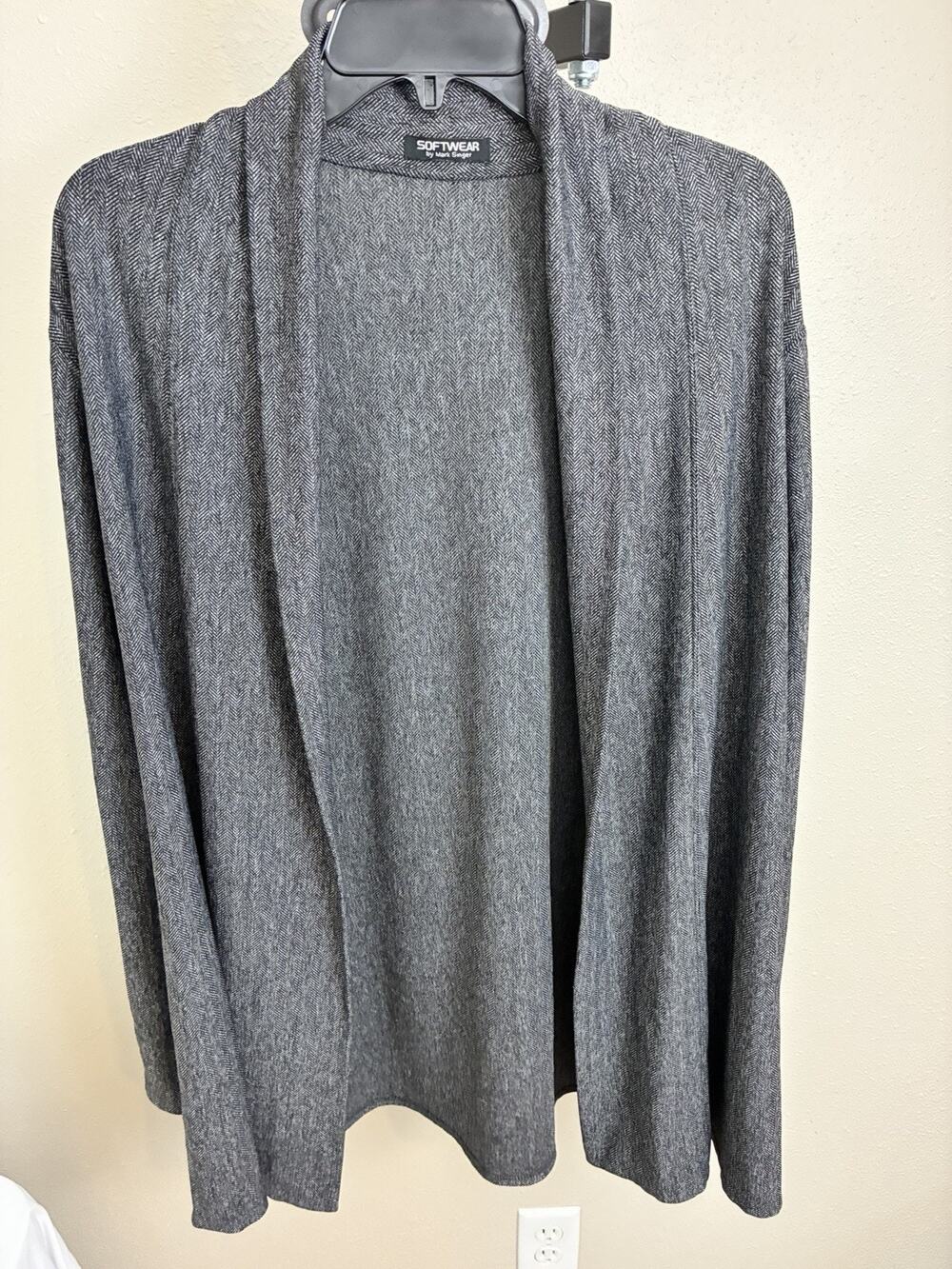 Softwear By Mark Singer Womens Cardigan Houndstooth Design Size L
